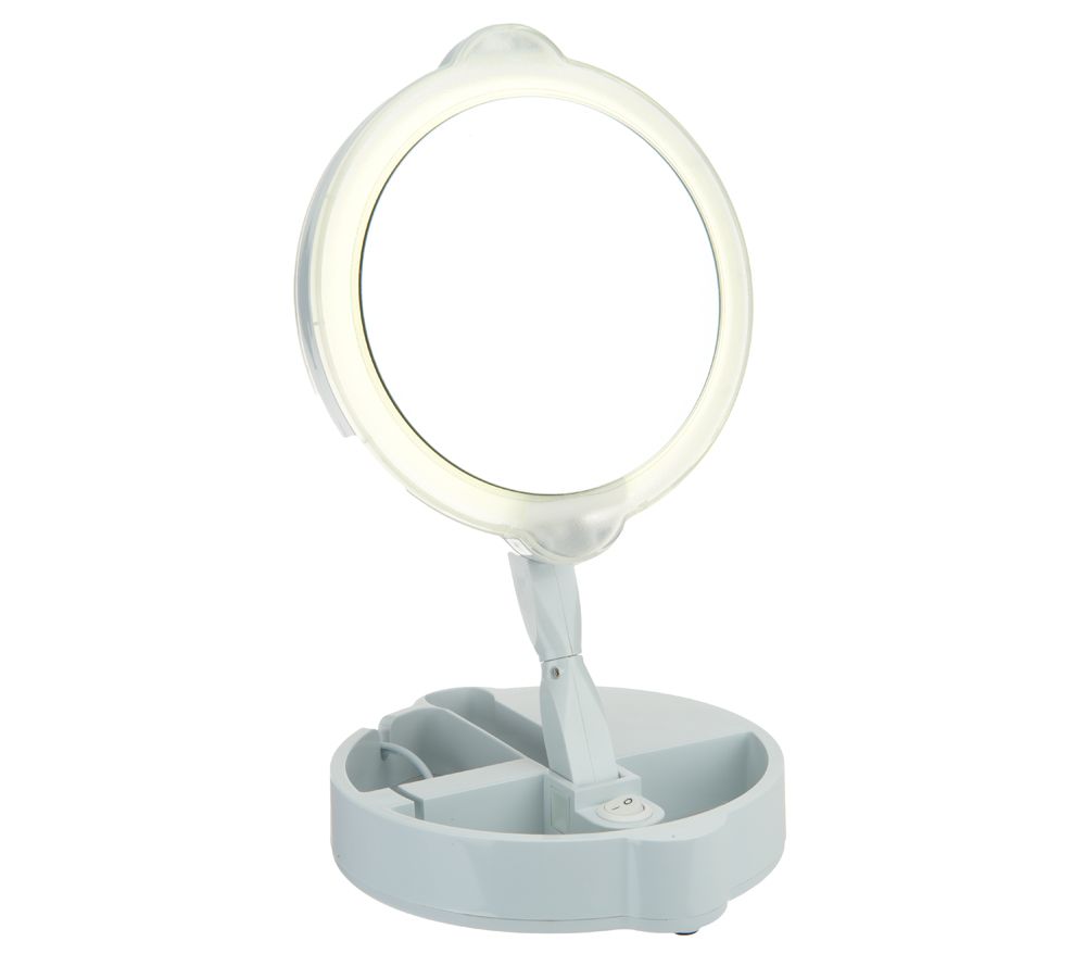 Floxite 9X/1X Lighted Adjustable Vanity Mirror w/ Storage - V32468 QVC.com